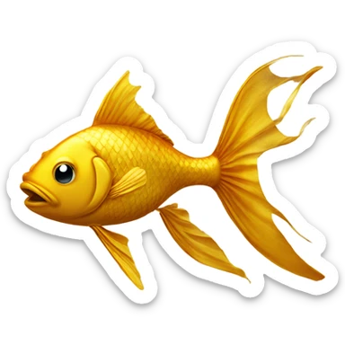 golden fish and newspaper sticker
