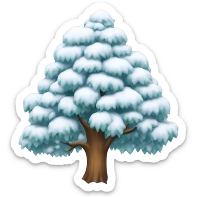 Tree with snow sticker