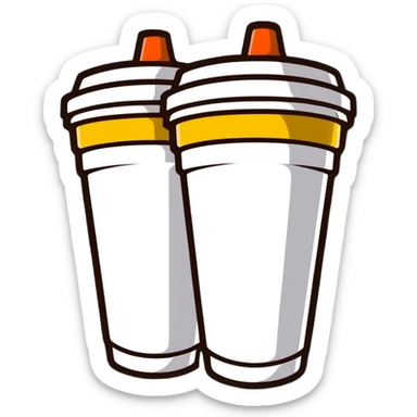 one styrofoam cup stacked inside another styrofoam cup sticker