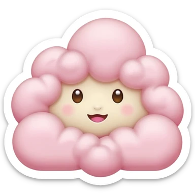 pink cloud with zzz sticker