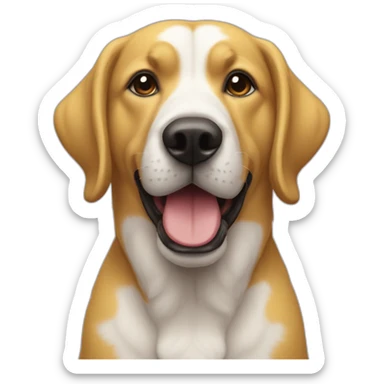 Chien jaune qui vient de fair caca sticker