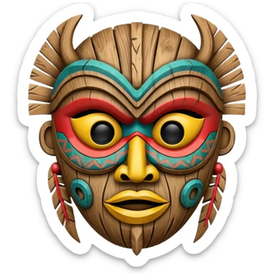 tribal mask sticker