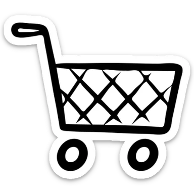 Hand drawn shopping cart icon sticker