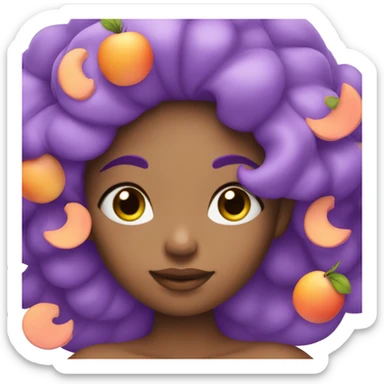purple mermaid with peach skin sticker