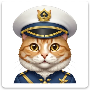 Cat capitan sticker