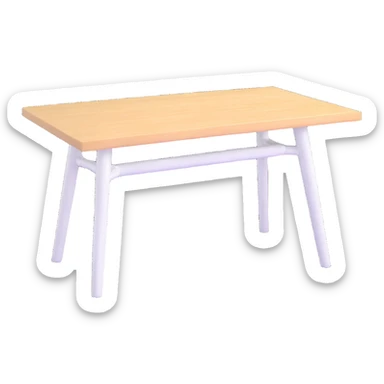 rectangle kitchen table with white legs and light wood top sticker
