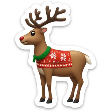 reindeer in a christmas sweater sticker