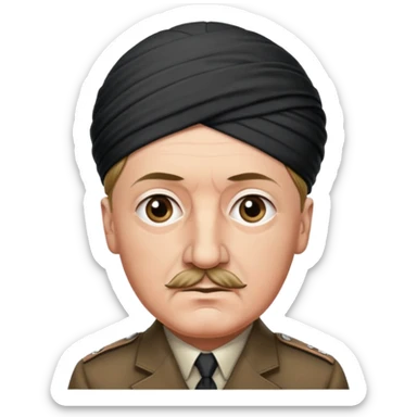 Adolf hitler in a turban sticker