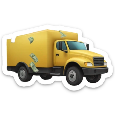 Money truck with money falling out sticker
