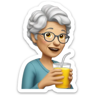 thirsty granny sticker