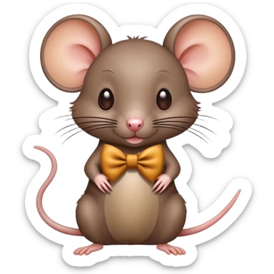 A rat with a bow  sticker
