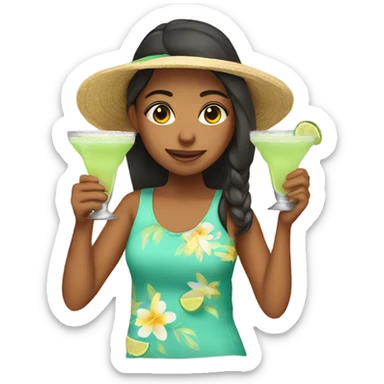 A girl drinking margaritas  sticker