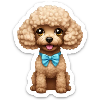 Toy poodle with make up sticker