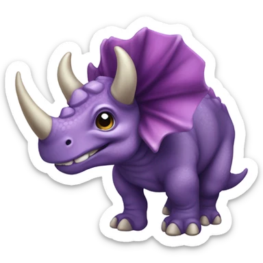 purple triceratops sticker