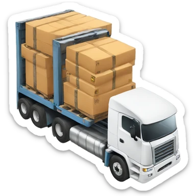 18 wheeler carrying forklifts sticker