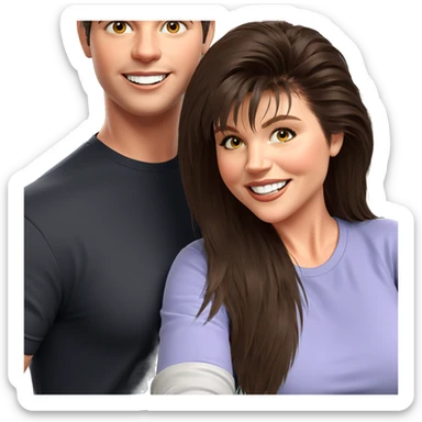 happy friends in casual wear sticker