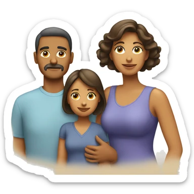 Latin family emoji mom,dad, daughter and son sticker