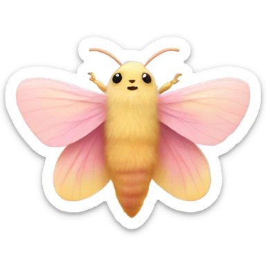 Fluffy pretty Rosy maple moth sticker