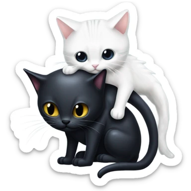 Xenomorph hugs a white cat sticker
