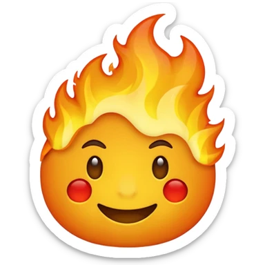 a chill emoji half fire sticker