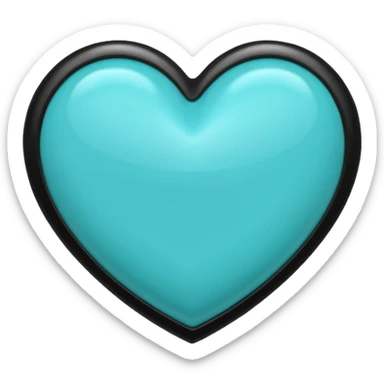 turquoise heart with black trim sticker