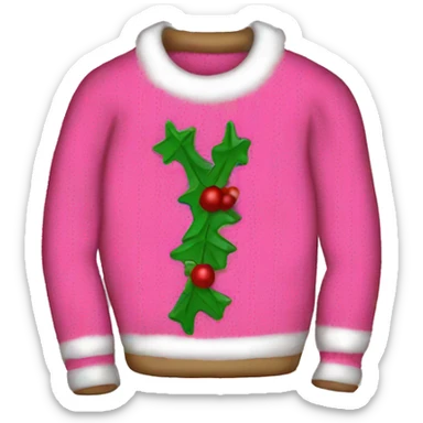 pink ugly Christmas sweater sticker