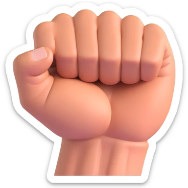 an intense, muscle-bound fist with a dramatic burst effect, energetic and powerful sticker