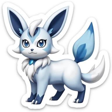 Meowstic-Absol-Minccino-Glaceon-Pokémon-Fakémon-hybrid-creature (full body) sticker