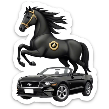 ford mustang black horse sticker