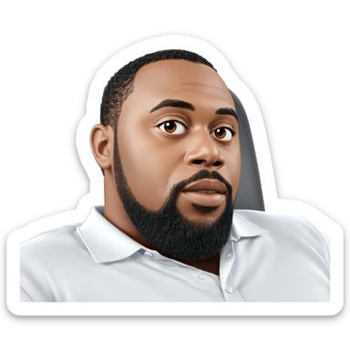 gazing male with beard sticker