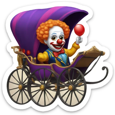 clown in a carriage sticker