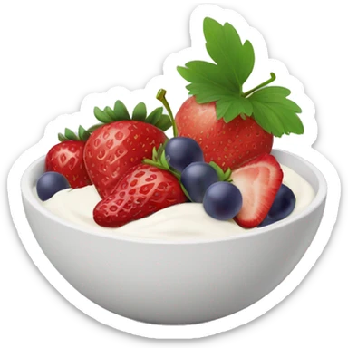 fruit yogurt bowl with strawberries and grapes sticker