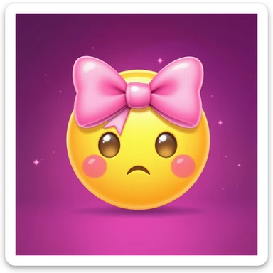 bow emoji, cute and shiny, with a gradient effect sticker