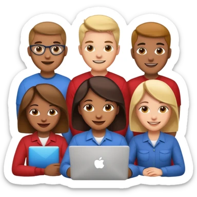 Software Engineering team (multi sex and ethnicity) sticker