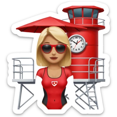 Lifeguard at watch tower sticker
