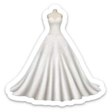 Wedding dress beautiful finish with snowy  sticker