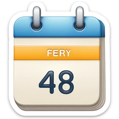 Make calendar emoji woth 4 feb date on it sticker