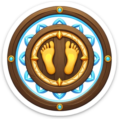 rune circle lighting under character feet realization sticker