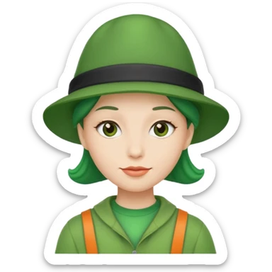 Character with Green Hats sticker