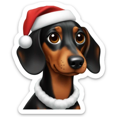 A black and brown dachshund in a Christmas attire sticker