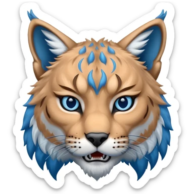 Tête de lynx : très féroce et bleu  sticker