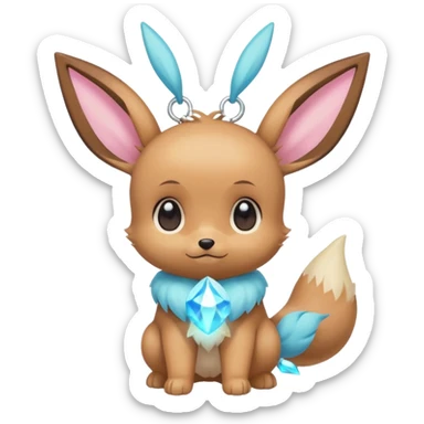 Kawaii Shiny Colorful Cartoon Anime Pastel Baby Innocent Chibi Kawaii Cute Adorable Eevee Full Body sticker