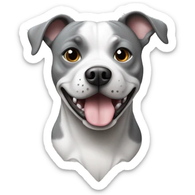Staffie dog grey and White  sticker