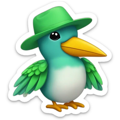 Colibrí bebé con gorrito de dormir  sticker