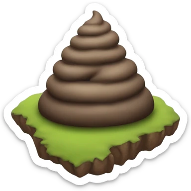 a poop on a mountain sticker