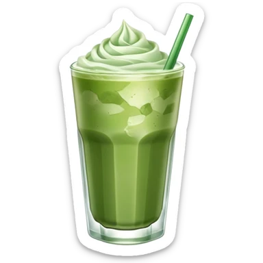 Iced matcha latte with ice cubes sticker