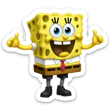 waving Spongebob sticker