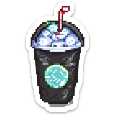 soda cup with ice and lid sticker