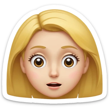 Face looking to the side with wide eyes and low mouth with raised eyebrows (the viral face for this is a bad idea, but we’re totally gonna do it together anyway) make it a girl and make them tilting their head to the side, looking at me with side eyes and mouth closed making a smiling frown face sticker