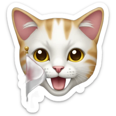 cat with the indonesian flag sticker